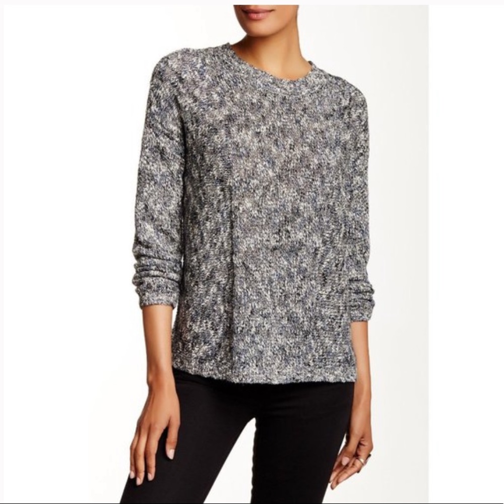 Vince Marled Knit Drop Shoulder Oversized Linen blend sweater, XS